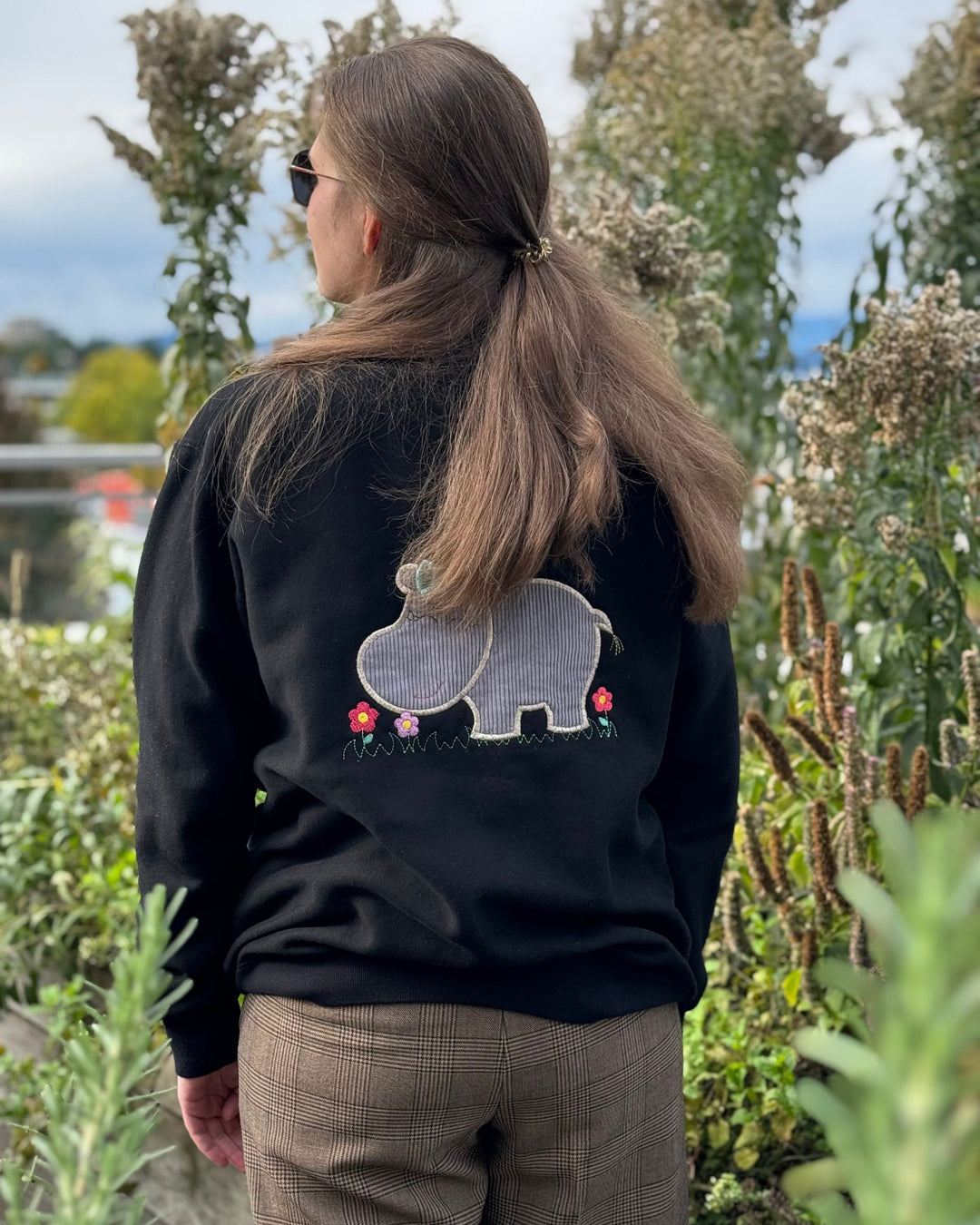 BULLIBAG | Happy Hippo Fleece Crewneck - Blackout Edition