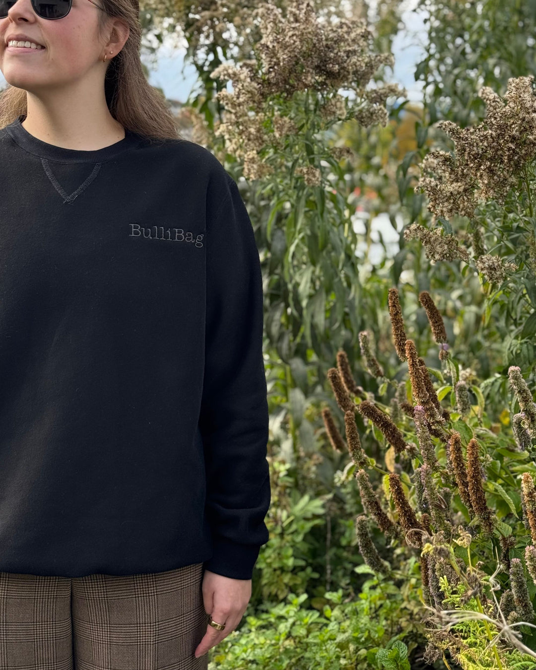 BULLIBAG | Happy Hippo Fleece Crewneck - Blackout Edition