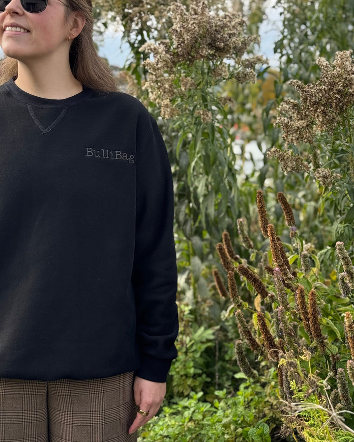 BULLIBAG | Happy Hippo Fleece Crewneck - Blackout Edition